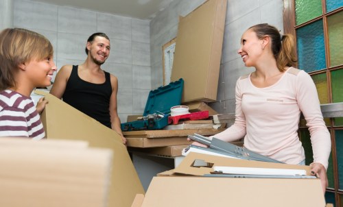 Packing boxes for a home move in Enfield