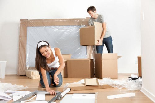 Moving truck and boxes ready for a transparent Enfield moving quote