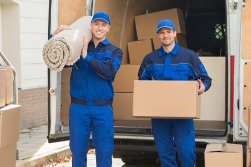 Loading household items into a removal van for an Enfield relocation