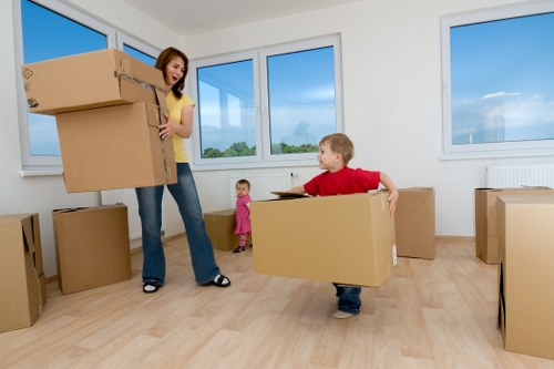 Furniture being moved from a flat in Enfield