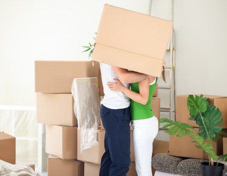 Packed household items ready for transport during an Enfield move
