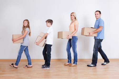 Organised packing supplies ready for a move in Enfield